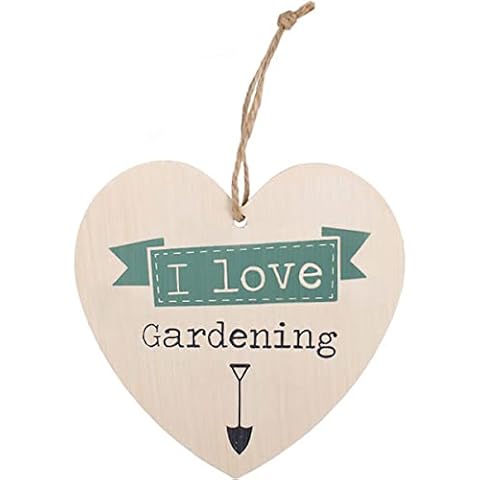 Love Gardening Hanging Heart Sign, Garden Wooden Shed Sign Plaque Decoration Home Art, Gift for Men Women Cover