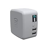 Halo Portable Phone Charger Power Cube 10,000mAh - Innovative Car Charger Power Bank with Dual USB Compatible Charging Ports, Built-in Charging Adapters - Platinum (801107079)