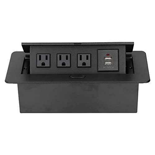 OKJHFD Convenient Desktop Socket with Dual USB Port - Us Standard Ac250v 10a Power Outlet for Easy Charging and Connectivity