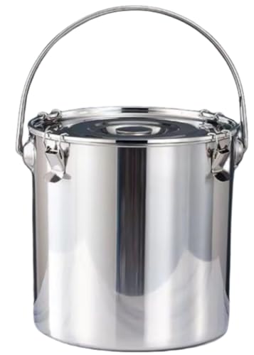 Numzoインチ鍋業務用IHクッキングヒーター適用鉄鍋ステンレス鍋蓋付きロック付き取っ手付き直火加熱可能シチュー大鍋スープ/カレー用保存容器 (20cm)