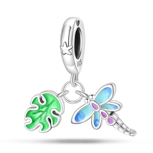 Image of ARTCHARM Ladybird Cat Bow Dragonfly Pendant 925 Sterling Silver with Enamal Good Luck Bead fit Bracelets Charms,Christmas Valentine Mother's Day Gift for Women Girls