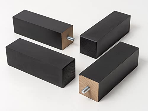 IPEA 4X Piedini in Legno Grezzo Rettangolari per