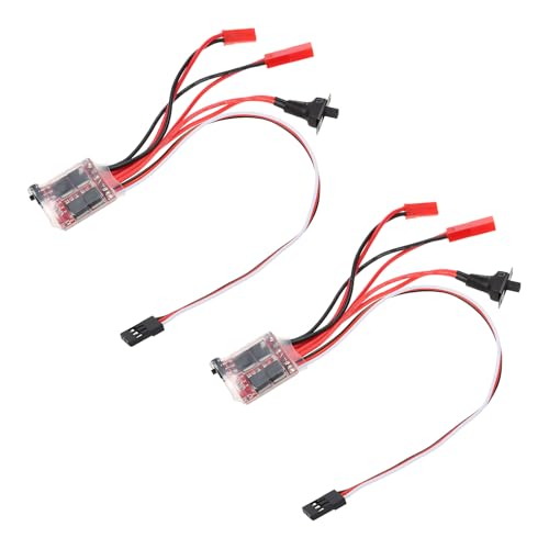2PCS 30A Brushed Electric Speed Controller, Dual Way RC Brushed Motor Speed Controller with Brake, RC Brushed ESC for DIY Mini RC Car/Boat/SCX24 1/24