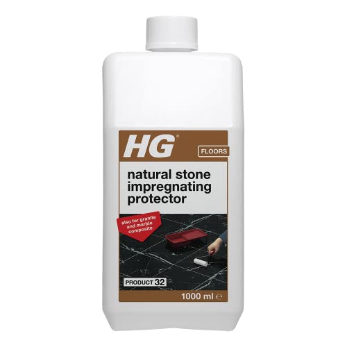 HG Natural Stone Impregnating Protector, Product 32, Colourless Protective Layer Coating for Marble, Limestone, Sandstone & Granite, Repels Dirt, Grease & Oil – 1L (506100106)