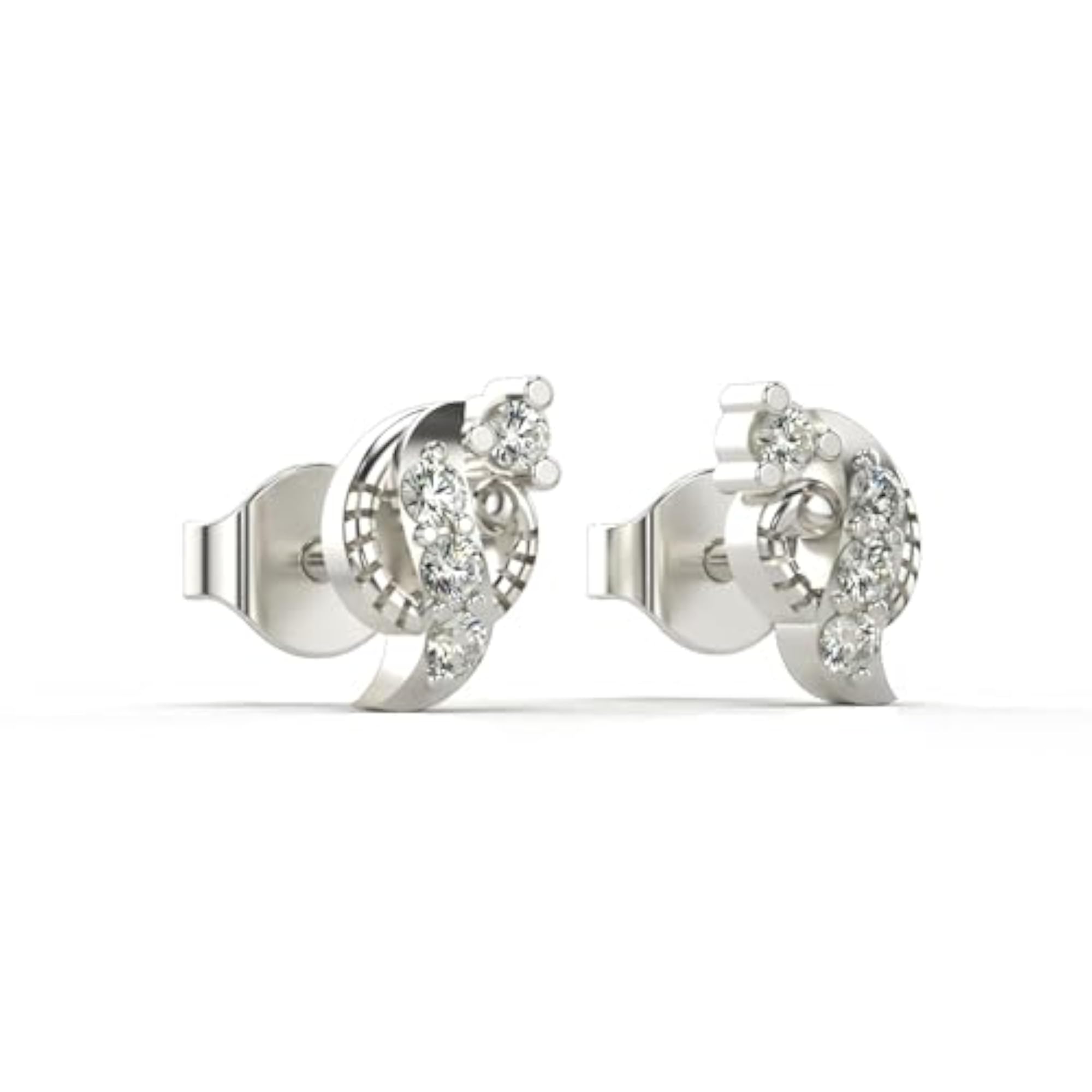 Women's Sterling Silver & Lab Grown Diamond 0.18cts Elegant Earrings, White