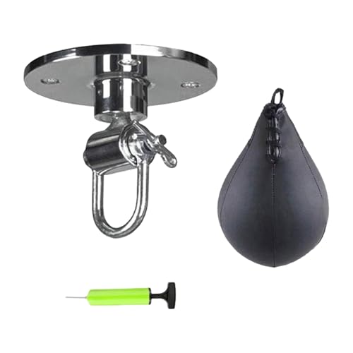 Boxing Speed Bag - PU Speed Bags for Boxing | Pear Ball Punching Bag | Swivel Buckle | Inflator | Boxing Speed Punching Bags and Swivel Set | Speed Bag Boxing for Men | Adult | Gym | Home