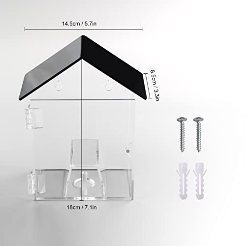 Image of Dog Poop Bag Dispenser, Wall Mount Waterproof Outdoor or Indoor Cat Bag Dispenser Holder, Clear Acrylic Pet Waste Bag Storage Container Station for Home, Yard, Porch, Lawn, Fence (Frame House)
