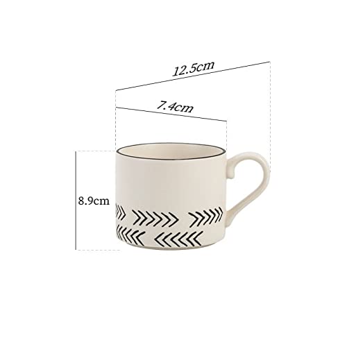 Kaffeebecher Handgemalte Tassen Kreatives Frühstück Kaffeetasse Paar Wasser Becher Milch Tassen Teeschale Geschenk Home Decoration Kaffeetasse/Kaffeepott (Capacity : 330ml, Color : White)