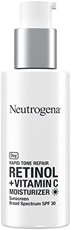 Neutrogena Rapid Tone Repair Retinol + Vitamin C Facial Moisturizer with Retinol, Vitamin C, Hyaluronic Acid & SPF 30 Sunscreen, Tone-Evening & Brightening Face Cream, 1 fl. oz