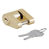 CURT 23022 Brass-Plated Steel Trailer Tongue Lock 1/4-Inch Pin Diameter, Up to 3/4-Inch Coupler Span