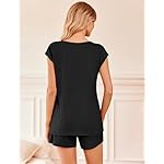 Ekouaer Womens Pajama Sets 2 Piece Lounge Sets Comfy Short Sleeve Tops and Shorts Cute Pjs Outfits Set S-XXL - Image 2