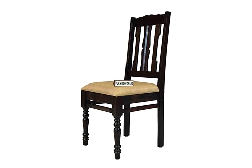 Image of Sheesham Wood 6 Seater Dining Table Set with Cushioned Chairs | Solid Wooden Furniture for Home & Kitchen (Walnut, 6 Seater)