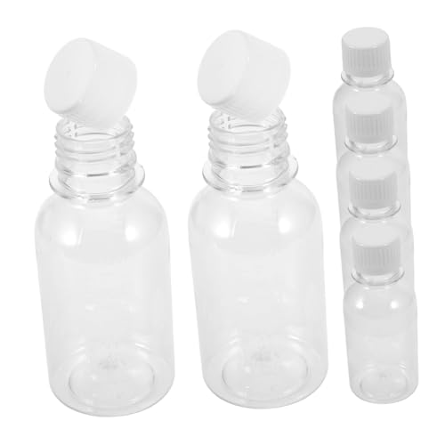 VILLFUL 6pcs Pill Jar Medicine Storage Container Capsules Container Tablets Powder Holder Sample Seal Bottle Medicine Chemical Bottles Powder Pill Bottle Transparent The Pet