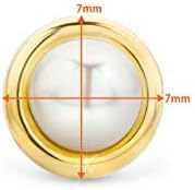 Orovi Gold Pearl Stud Earrings for Women - Solid 9k / 375 Yellow Gold - Hypoallergenic Studs with 5mm Freshwater Pearl