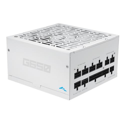 SAMA G650 650W ATX 3.1 Fully Modular Power Supply Gold Efficiency Performance Cybenetics Rated PCIe 5.1 & 12V-2x6 Ready Japanese Capacitors 140mm FDB Silent Fan ECO Mode Gaming PSU (White)