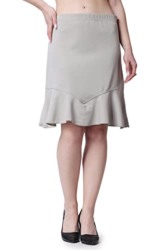Image of POPWINGS Casual Twill Frill Knee Length Pencil Skirt for Women || Stylish Summer Skirt for Women || Knee-Length Skirt for Women || Semi-Formal Women Skirt