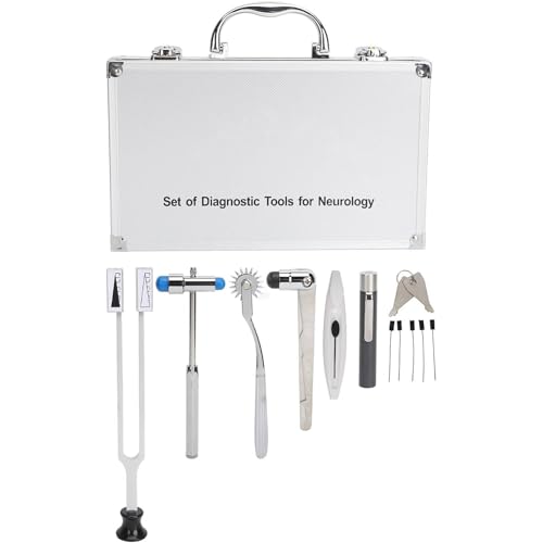 Kit professionale per esami neurologici, set diagnostico da 7 pezzi per test sensoriali e riflessi, essenziale per medici e studenti di medicina