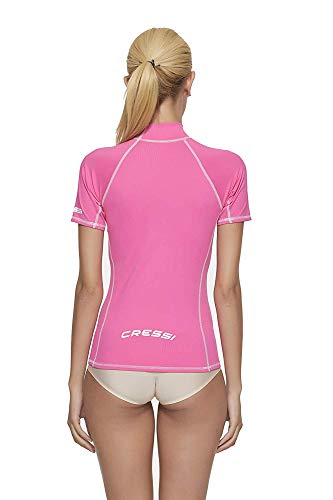 Cressi Rash Guard, Maglia Protettiva a Maniche Corte, in Speciale Tessuto Elastico, Protezione Solare UV/UPF 50+ Donna, Rosa, XL