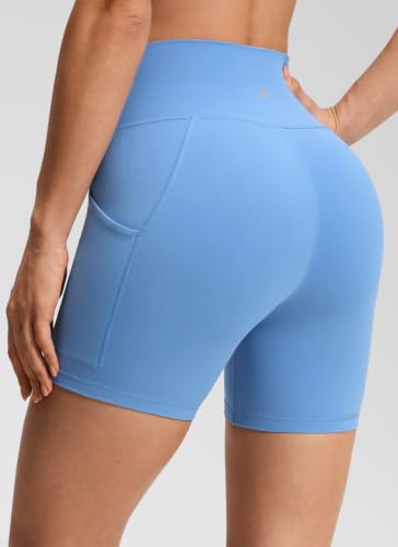 Image of CRZ YOGA Butterluxe Biker Shorts Pockets 5 inch | Extremely Soft, Gentle Compression, Workout, High Waisted, for Women