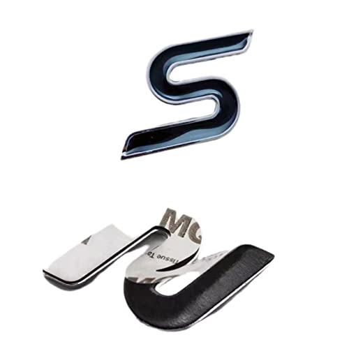 Image of New 3D Zinc Alloy S Emblem Badges car Rear Fender Trunk Sedan Letter Suitable Sticker for Sedan (Black)