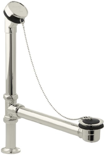KOHLER K-106-SN Antique Bath Drain with Chain and Rubber Stopper, Vibrant Polished Nickel