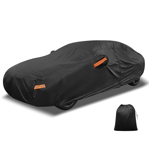 Image of X AUTOHAUX Car Cover for BMW 3 Series 2013-2025 Aluminum Film Outdoor Waterproof Sun Rain Snow Hail Protection with Driver Door Zipper