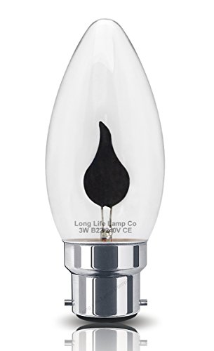 4 x 3w Flicker Flame Candle Light Bulb B22 Bayonet