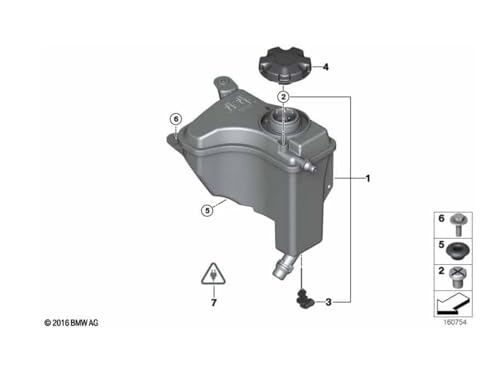 Bouchon de réservoir d'expansion BMW pour l'entretien du refroidissement E82 E87 E88 - 6