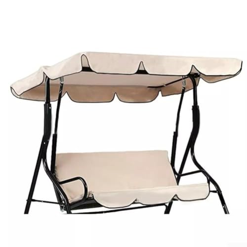 Housse de Toit de Rechange Imperméable pour Balancelle de Jardin, 164 x 114 x 15 cm, pour Balancelle 3 Places (Beige)