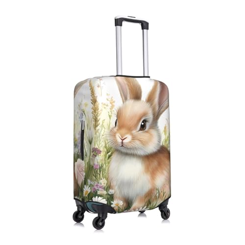 Easter Bunny Elastic Travel Luggage Cover, Washable Spandex Suitcase Protector, Anti-Scratch Fits 18-32 Inch3
