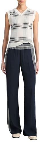 Vince Women's Mid Rise Placed Stripe Pull on Pant