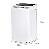 GOPLUS Waschmaschine Vollautomat 4,5 KG, Waschvollautomat mit Schleuder, 10 Programme, LED Dispaly, inkl. Ablaufpumpe, Toplader Waschmaschine ideal für Apartments und Wohnmobile, 50 x 50 x 85 cm