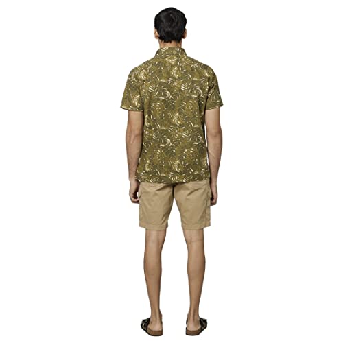 Image of Celio Printed Green Short Sleeves Shirts