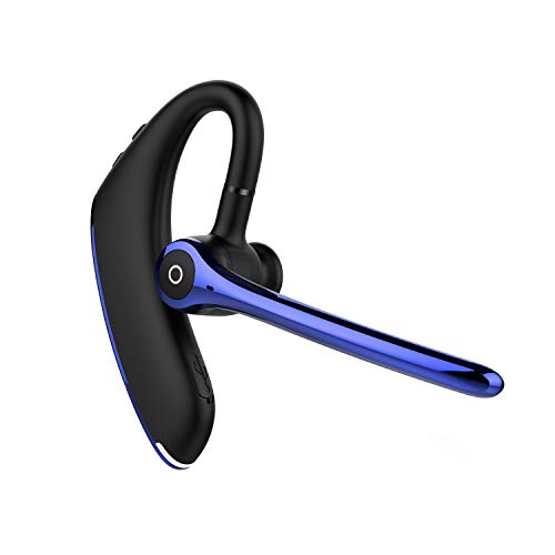 Bluetooth Headset,Wireless Bluetooth Earpiece V5.0 Dual Mic Noise Cancelling Earphone Built-in 2Mic 16Hrs Hands-Free Calling for Driving Business Office Trucker with iPhone Android Cell Phones (Blue)