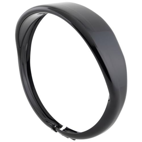 キジマ(Kijima) バイクパーツ ヘッドライトベゼル バイザースタイル 5-3/4インチ ハーレー用 スチール製ブラック仕上げ HD-01557