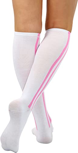 Image of ToBeInStyle Women's Knee High Socks with Striped Top