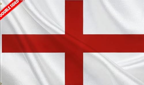 HVATLTL Double Sided 3 Ply England Boat Flag 12x18Inch Heavy Duty 220D Nylon Vivid Colors English National Nautical Flags with 2 Brass Grommets for Boat ATV Bike Truck Motorcycle. (England)
