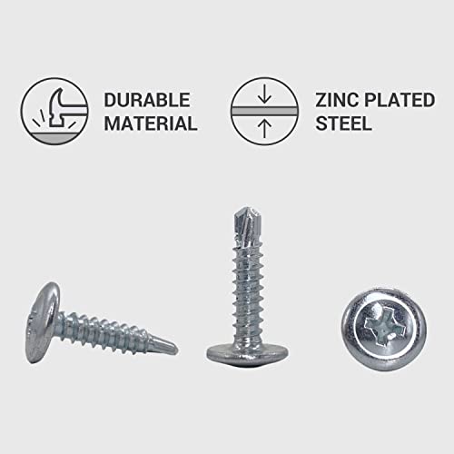 (Pack of 300 pcs) Zinc Plated Steel 4.2 x 19 mm Screws, Phillips Modified Truss Head, Self-Drilling Sheet Metal Screw - Image 2