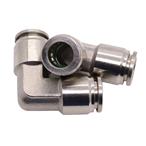 Conector neumático inoxidable de alta durabilidad con unión en codo para tuberías de 12mm OD 3