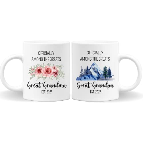 MIANPU Great Grandma Gifts 2023, Great Grandpa Gifts 2023, Great Grandparents Baby Announcement 2023, Great Grandma Mug 2023, Great Grandma Pregnancy Announcement, Promoted To Great Grandparents
