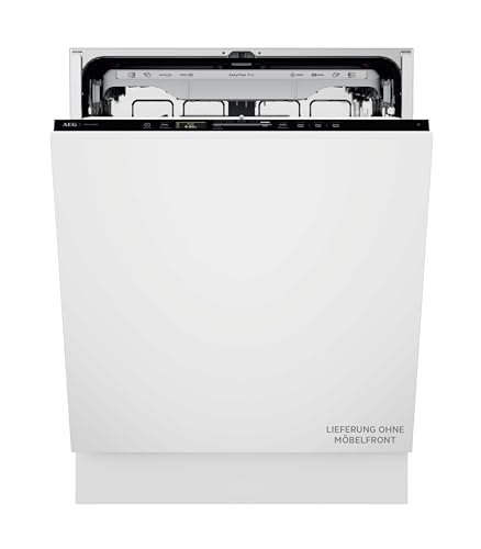 Vollintegrierter AEG 9000 Geschirrspüler, 60cm, smarte WiFi Spülmaschine, multifunktionale Körbe auch für Backbleche, Wein- & Biergläser, extrem leise 38 dB, A-10%, TimeOnFloor, Innenlicht, GI9200X2TC