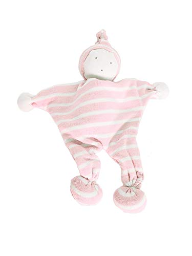 Image of Under The Nile Organic Cotton Baby Buddy Lovey Toy - Pink Stripe