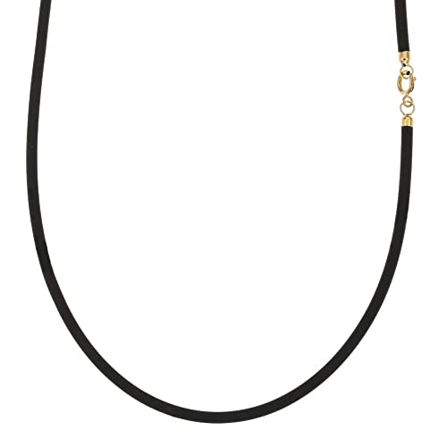 Collana in Caucciù con Chiusura in Oro 18k