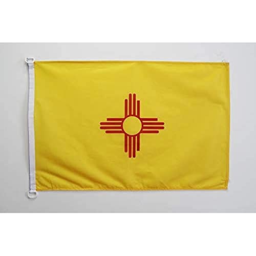 AZ FLAG, New Mexico Flag, 2x3 Ft, For Outdoor, US state of Nouveau-Mexique Banner Knitted Polyester with Two Plastic Rings