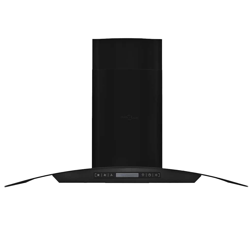 Okap kuchenny, montaż na ścianie, stal nierdzewna, czarny, 90 cm, odsysanie 756 m³/h, dotykowe elementy obsługowe, oświetlenie LED, aluminiowy filtr przeciwtłuszczowy i filtr węglowy do