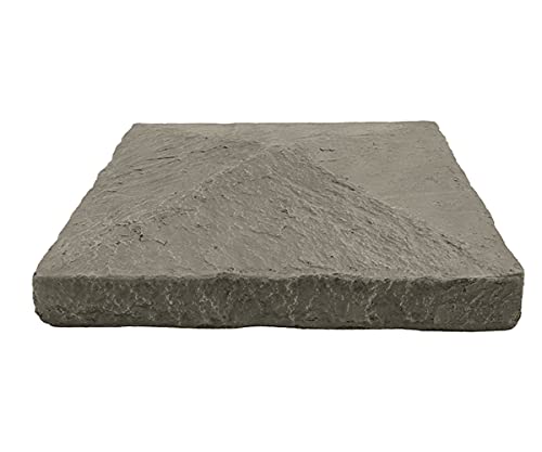 GenStone Faux Stacked Stone Peaked Pillar Cap 13.5" x 13.5" x 1.75" in Stratford Color for Do It Yourself Friendly Home Improvement Projects