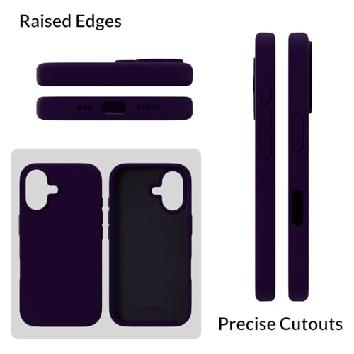 Image of SPRIG Compatible with iPhone 16 Premium SilkTone (Liquid Silicone) Back Cover Drop Tested Shock Proof Mobile Case for Men, Women, Boys and Girls with Camera Protection (Dark Purple)