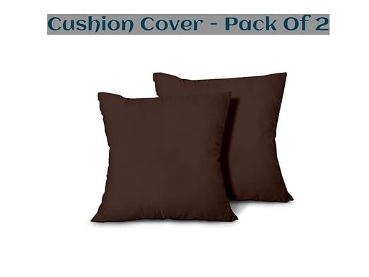 Image of Premium Polyester Fiber Cushion Fillers - Pack of 2 Pcs | 16 x 16 Inches | Chocolate| Cushions, Sofa Pillow, Cushion for Sofa, Cushion for Bed, Decorative Pillow, Pillow for Support
