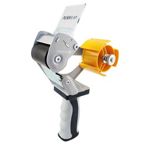 KLEBESHOP24 Packbandabroller mit Sicherheitsvorrichtung | Sicherheits-Handabroller | Für Klebeband...