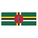 Flag of The Commonwealth of Dominica - Teclado de goma de gran tamaño de 12 x 31.5 pulgadas, diseño grueso y duradero, borde de bloqueo de precisión, sensación cómoda al tacto para juegos de oficina